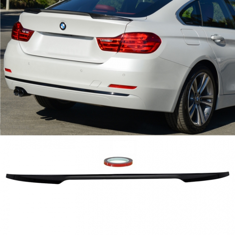 Set BMW 4er F36 Gran Coupe Heckspoiler Hecklippe Sport-Performance Carbon Optik 14>