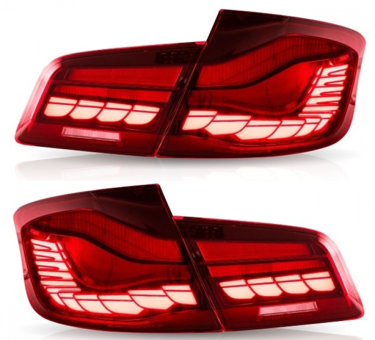 Voll LED Upgrade Design Rückleuchten für BMW 5er F10 Lim. 10-16 rot in OLED Technik mit dynamischem Blinker