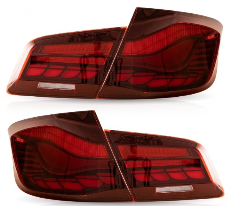 Voll LED Upgrade Design Rückleuchten für BMW 5er F10 Lim. 10-16 rot in OLED Technik mit dynamischem Blinker