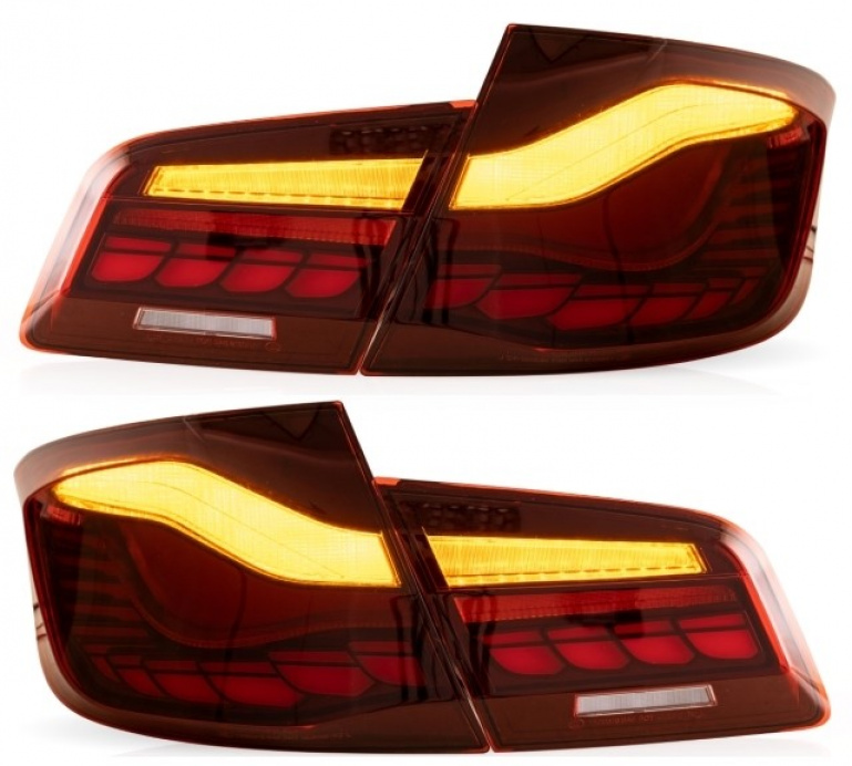 Voll LED Upgrade Design Rückleuchten für BMW 5er F10 Lim. 10-16 rot in OLED Technik mit dynamischem Blinker