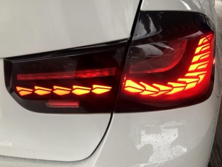 Voll LED Upgrade Design Rückleuchten für BMW 5er F10 Lim. 10-16 schwarz/rauch in OLED Technik mit dynamischem Blinker