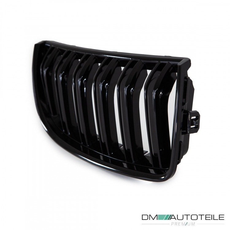 2x Doppelsteg Kühlergrill Schwarz Glänzend passend für BMW 3er E90 E91 bj. 05-08 + M M3