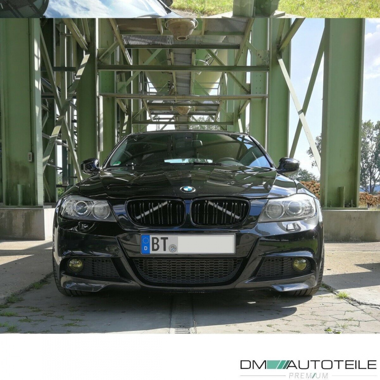 2x Kühlergrill Schwarz Hochglanz Doppelsteg passend für BMW 3er E90 E91 auch LCI 08-11 FACELIFT