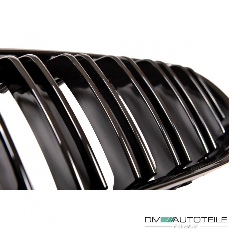 2x Kühlergrill Schwarz Hochglanz Doppelsteg passend für BMW 3er E90 E91 auch LCI 08-11 FACELIFT