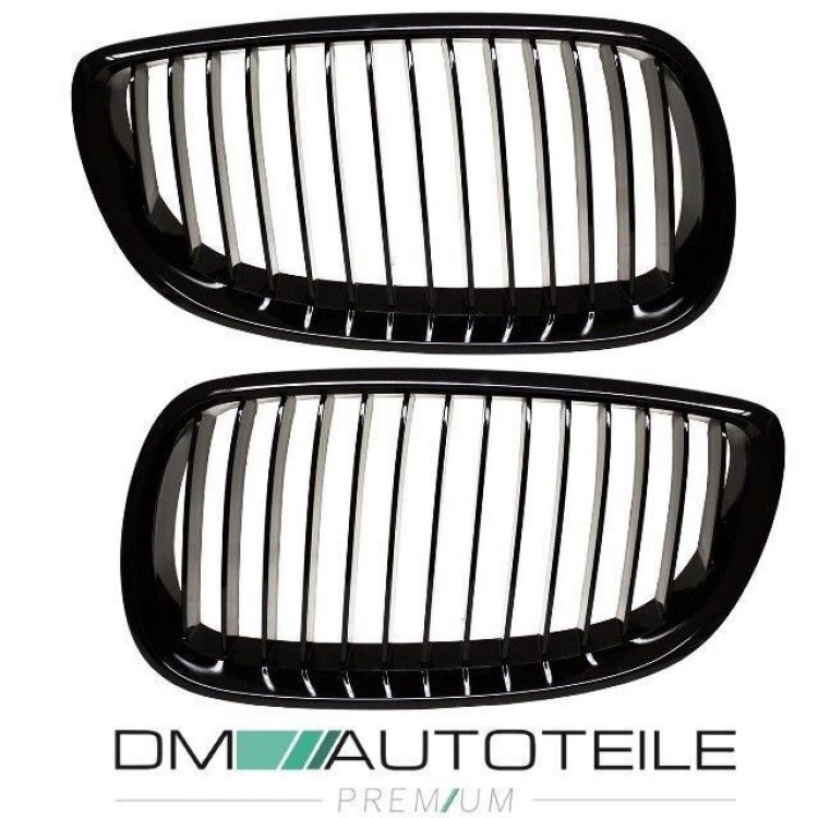 SET 2x Kühlergrill Sport-Performance Schwarz Glanz passend für BMW 3er E92 E93+ M3 M