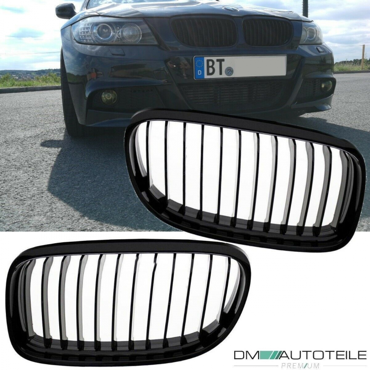 SET Kühlergrill Schwarz Hochglanz passend für BMW 3er E90 E91 LCI bj. 08-11 FACELIFT