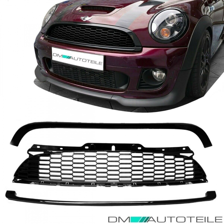 Mini Cooper R56 R57 Kühlergrill SET 3-teilig 2006-2009 hochglanz Schwarz