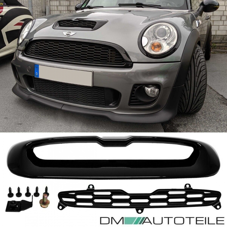 Lufteinlass Lufthutze Schwarz glanz passt für Mini Cooper S R55 R56 R57 R58 R59