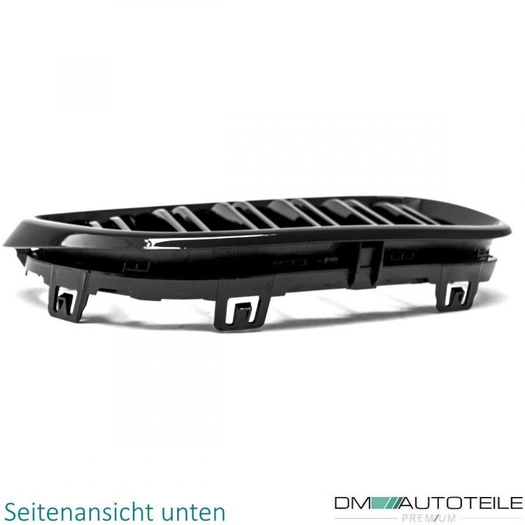 2x Doppelsteg Kühlergrill Grill Schwarz Glänzend passend für BMW 2er F22 F23 + M-Paket 14