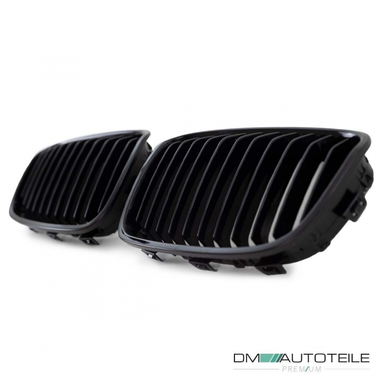 Set Performance Kühlergrill für BMW 1er F20 F21 Bj 11-15 vor Facelift passend Schwarz Glanz