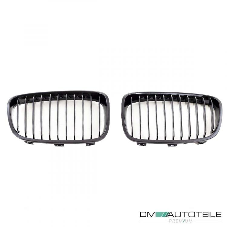 Set Performance Kühlergrill für BMW 1er F20 F21 Bj 11-15 vor Facelift passend Schwarz Glanz