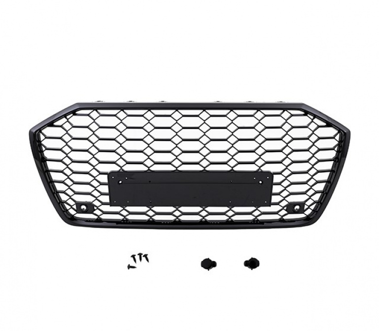 Upgrade Sportgrill / Kühlergrill für Audi A6 4G (C8) 2018+ in Wabengitter Design Hochglanz schwarz