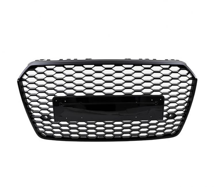 Upgrade Sportgrill / Kühlergrill für Audi A7 (C7) Facelift 14-18 in Wabengitter Design Hochglanz schwarz