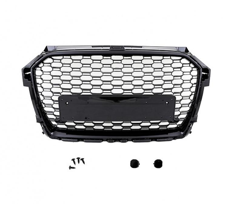 Upgrade Sportgrill / Kühlergrill für Audi A1 (8X) Facelift 15 Hochglanz schwarz