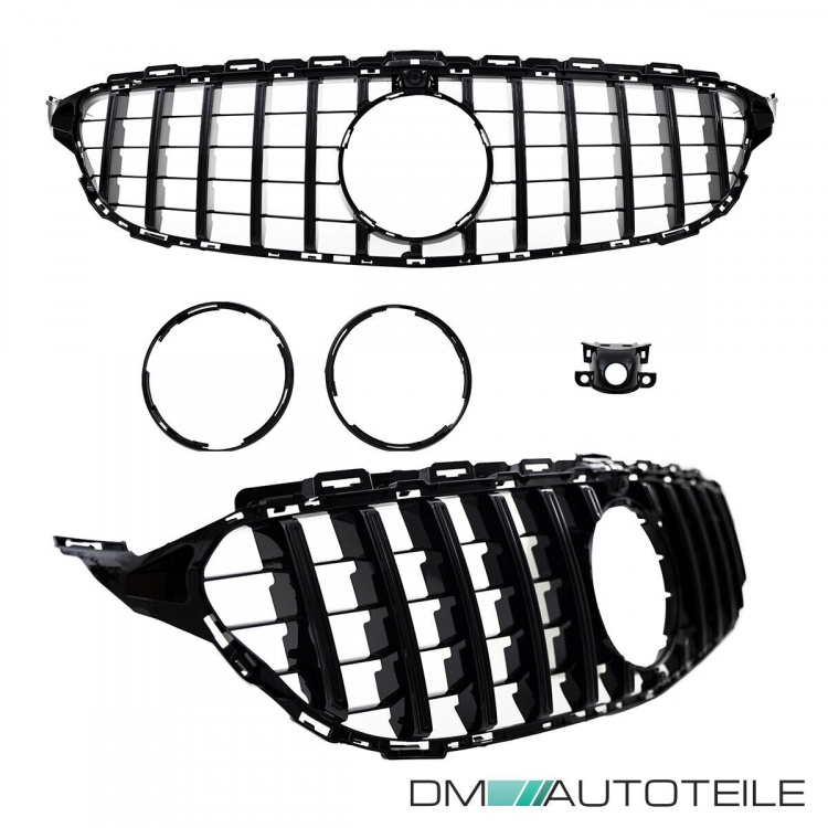 Kühlergrill Grill Schwarz Glanz passend für Mercedes C Klasse W205 S205 14-18 auf Sport-Panamericana GT