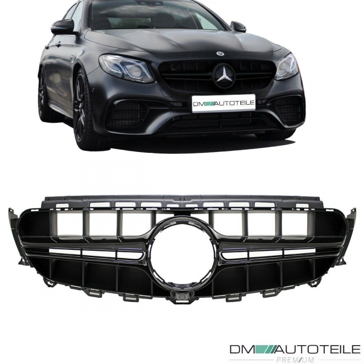 Sport Kühlergrill Schwarz Glanz passt für Mercedes E Klasse W213 S213 C238 A238 ab 2016 nicht E63