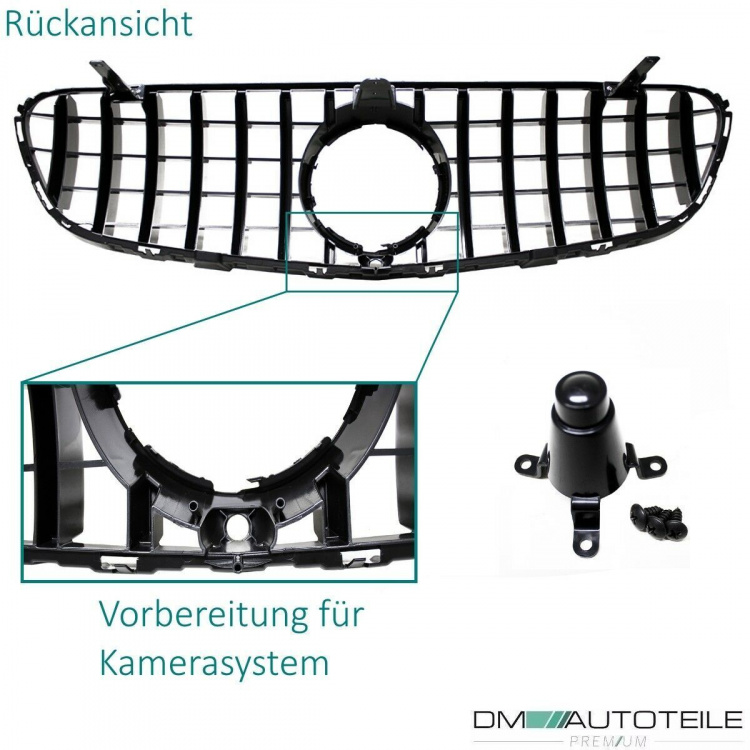 Kühlergrill Schwarz Chrom passend für Mercedes GLC X253 Bj ab 2015 auf Sport-Panamericana GT