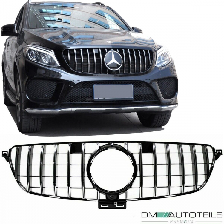 Kühlergrill Chrom passt für Mercedes GLE (ML) W166 Baujahr 2015-2018 Umrüstung auf Panamericana GT
