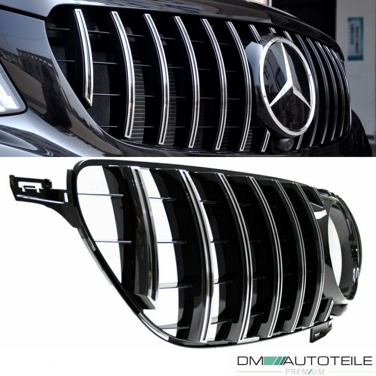 Kühlergrill Chrom passt für Mercedes GLE (ML) W166 Baujahr 2015-2018 Umrüstung auf Panamericana GT