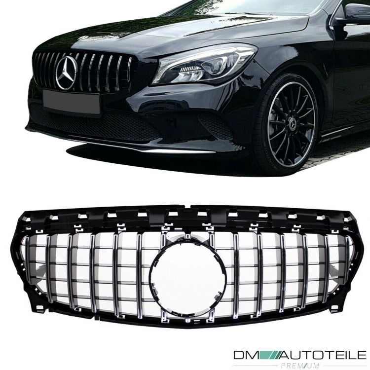 Kühlergrill Chrom Schwarz passend für Mercedes CLA W117 ab 2016 (Mopf) auf Sport-Panamericana GT