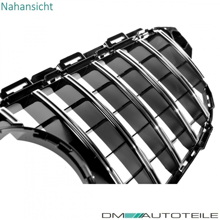 Kühlergrill Grill Schwarz Chrom passt für Mercedes S205 W205 14-18 auf Sport Panamericana GT