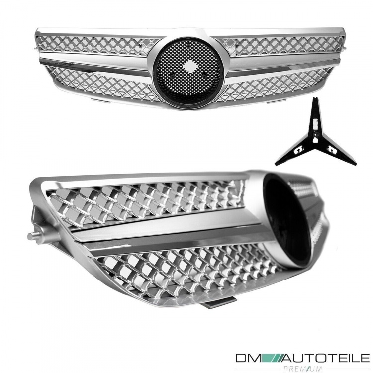 Mercedes CLK W209 C209 Kühlergrill Wabendesign Front Grill Voll Chrom Bj Mopf 05-09