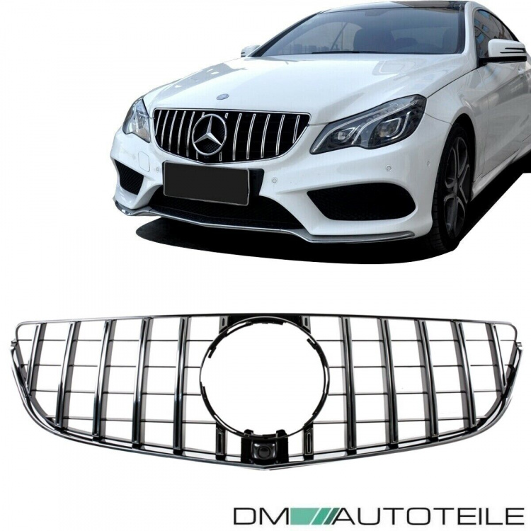 Kühlergrill Chrom Schwarz passend für Mercedes E-Klasse Coupe C207 A207 Mopf 13-17 auf Sport-Panamericana