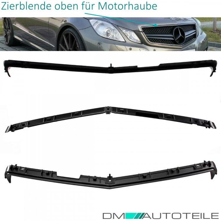 Kühlergrill Komplett Schwarz passt für Mercedes E-Klasse Coupe Cabrio W207 nicht für AMG E63 ab Bj 09-13