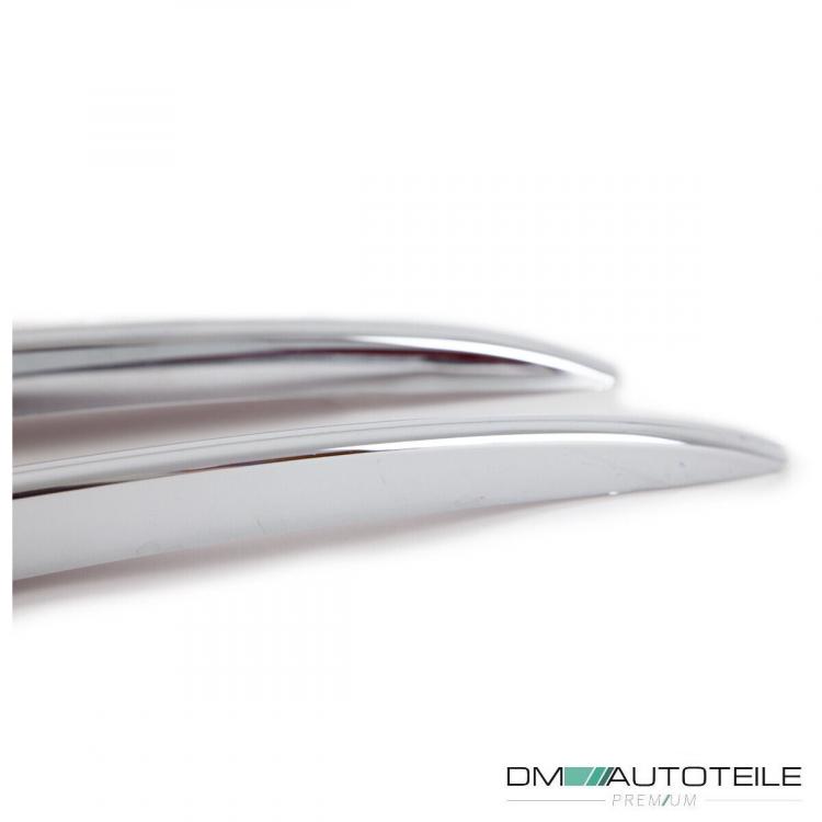 4tlg Spoiler Set Finnen Chrom passt für Mercedes E Klasse W213 S213 AMG Stoßstange ab 2016