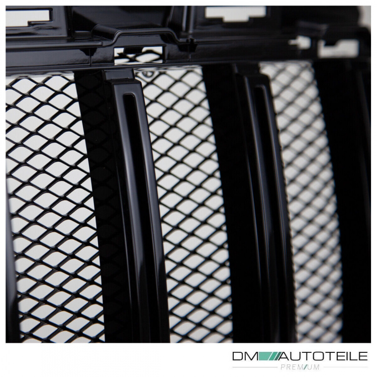Kühlergrill Grill Schwarz Glanz +Race Gitter exklusiv passend für Mercedes C Klasse W205 S205 14-18 auf Sport-Panamericana GT