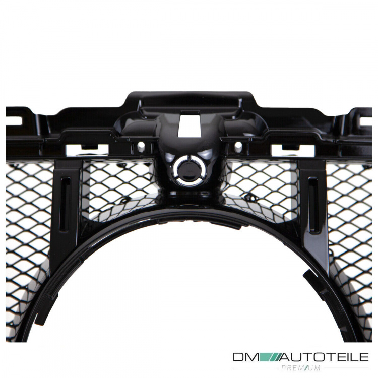 Kühlergrill Grill Schwarz Glanz +Race Gitter exklusiv passend für Mercedes C Klasse W205 S205 14-18 auf Sport-Panamericana GT