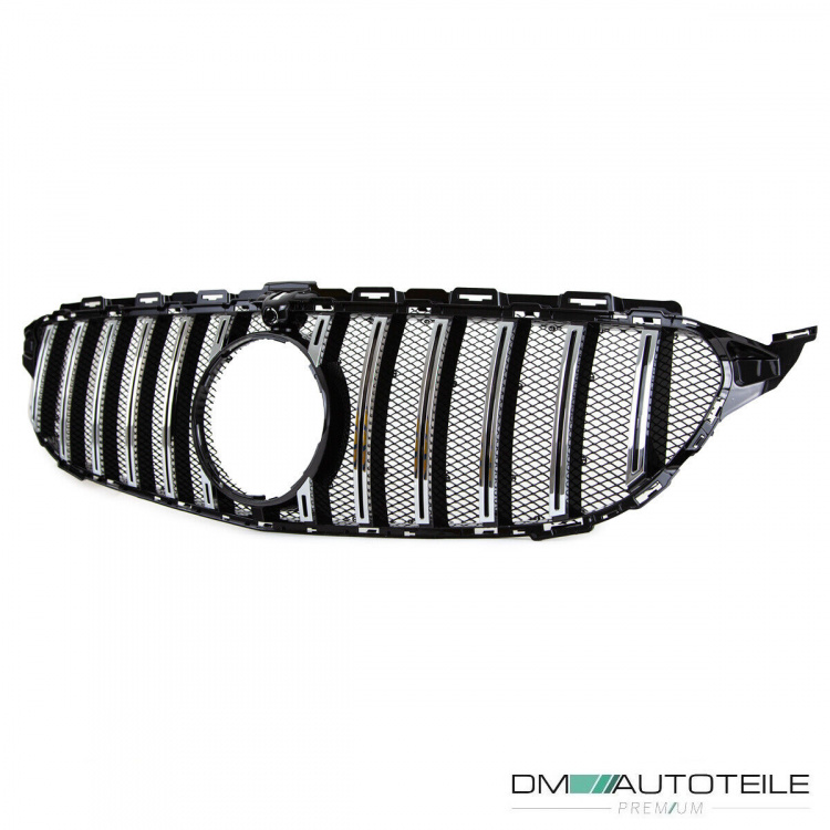 Kühlergrill Grill Schwarz Chrom+ Race Gitter passt für Mercedes S205 W205 14-18 auf Sport Panamericana GT