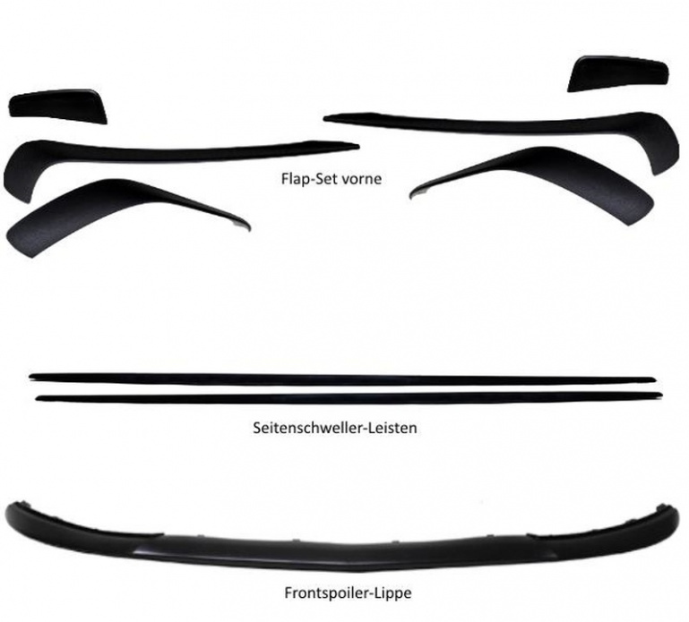 Front Spoiler Set 9 tlg. passt für Mercedes W176 AMG Paket Aero Spoiler Umbau Bj 12-15
