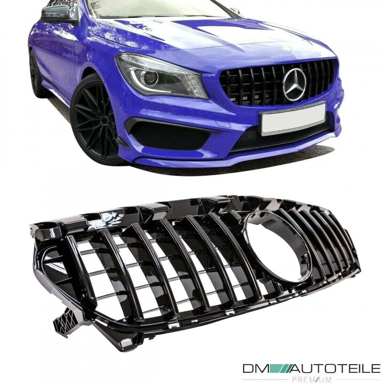 Kühlergrill Schwarz glanz passt für Mercedes W117 CLA ab 2013-2016 auch A45 AMG auf Sport-Panamericana GT