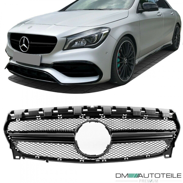Sport Kühlergrill Schwarz Glanz passt für Mercedes CLA Mopf W117 C117 X117 16-19