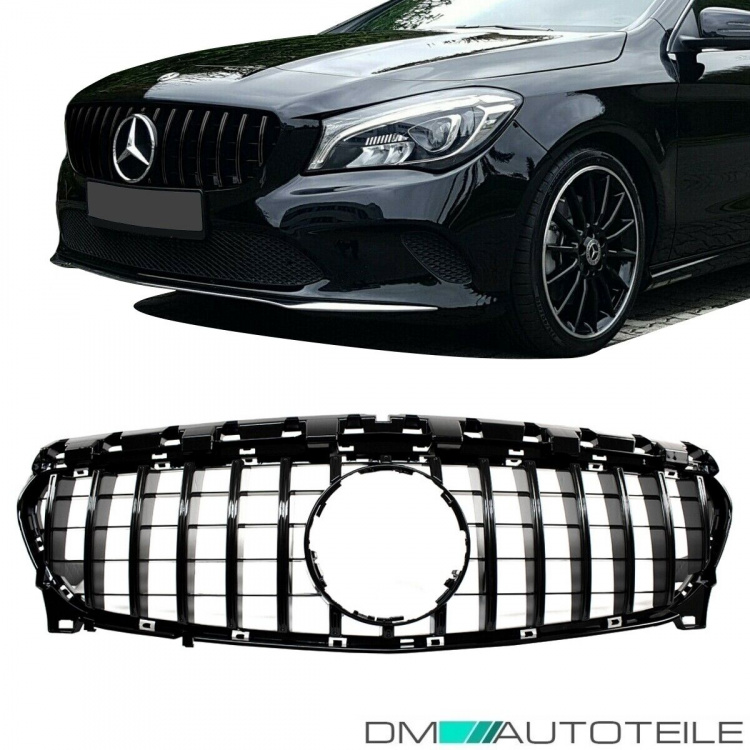 Kühlergrill schwarz passt für Mercedes CLA 117 Mopf 16-19 auf Sport-Panamericana GT