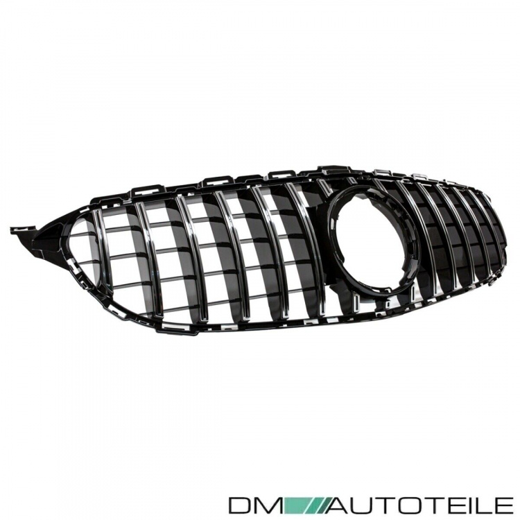 Kühlergrill Schwarz Chrom passt für Mercedes C-Klasse W205 S205 Mopf ab 2018 auf Sport-Panamericana GT