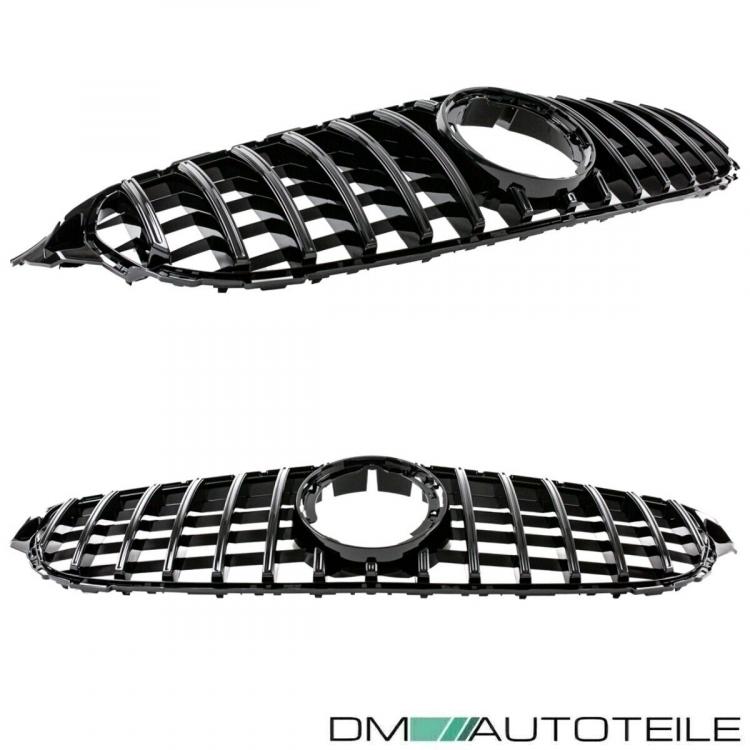 Kühlergrill Schwarz Glanz passt für Mercedes C-Klasse W205 S205 Mopf ab 2018 auf Sport-Panamericana