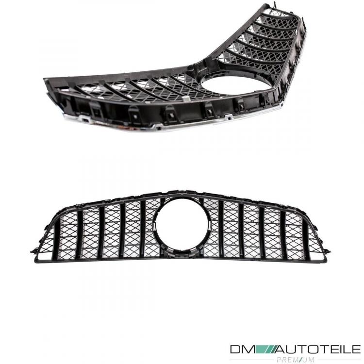 Kühlergrill Schwarz Glanz passt für Mercedes E-Klasse Coupe Cabrio W207 ab Bj 09-13 auf Sport-Panamericana GT