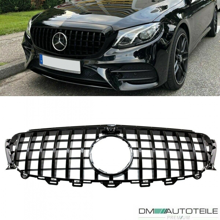 Sport Kühlergrill Schwarz passt für Mercedes E Klasse W213 S213 C238 A238 + Kamera auf Panamericana GT