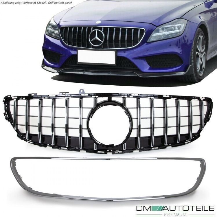 Kühlergrill chrom passt für Mercedes W218 CLS Bj 2015-2017 ohne Kamera auf Sport-Panamericana GT