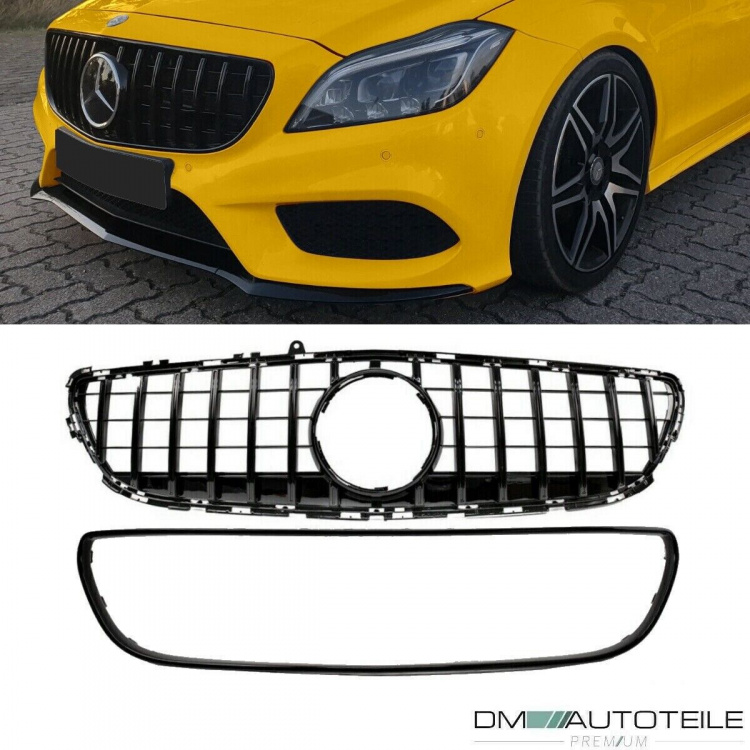 Kühlergrill Schwarz glanz passt für Mercedes W218 CLS Mopf Bj 2014-2018 ohne Kamera auf Sport-Panamericana GT