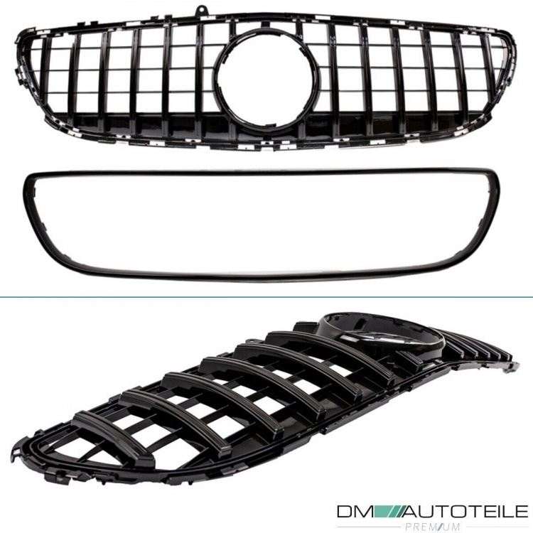 Kühlergrill Schwarz glanz passt für Mercedes W218 CLS Mopf Bj 2014-2018 ohne Kamera auf Sport-Panamericana GT