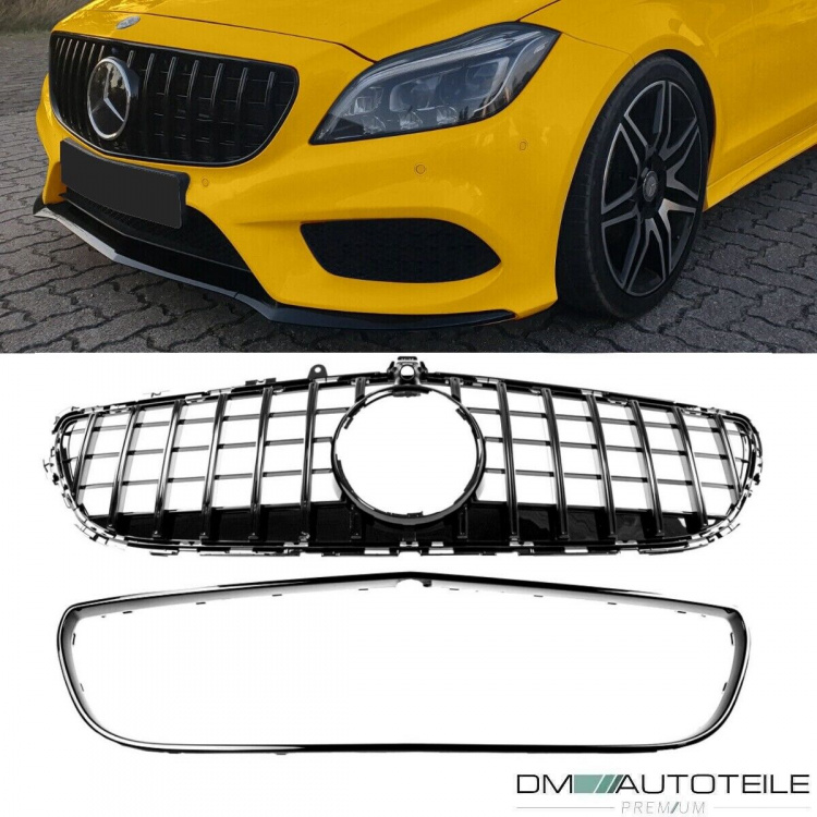 Sport Kühlergrill Schwarz passt für Mercedes W218 CLS + Kamera 14-18 auf Panamericana GT