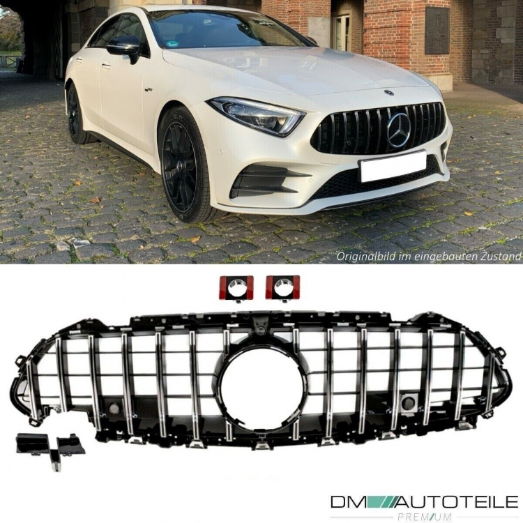 Kühlergrill Chrom passt für Mercedes C257 CLS Bj ab 2018 auch Kamera auf Sport-Panamericana GT