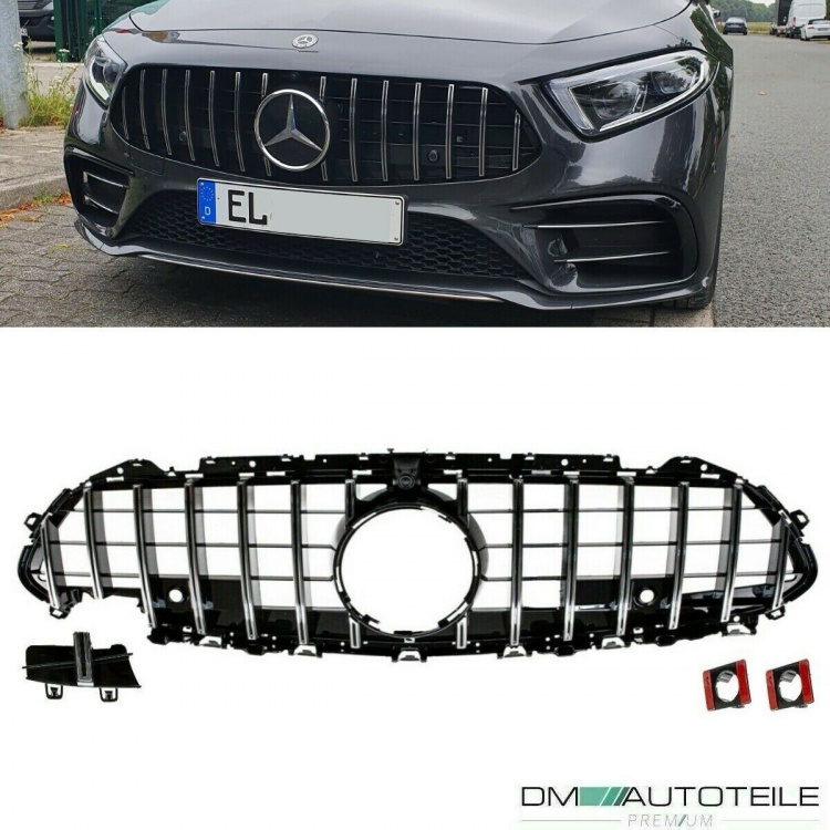 Kühlergrill Chrom passt für Mercedes CLS C257 auch Kamera auf Sport-Panamericana GT
