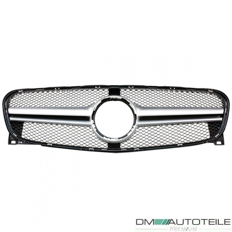 Sport Kühlergrill Silber Alu Matt passt für Mercedes GLA X156 ab 13-16 nicht AMG