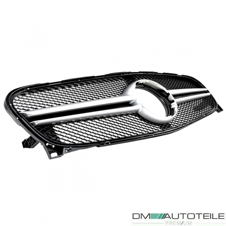 Sport Kühlergrill Silber Alu Matt passt für Mercedes GLA X156 ab 13-16 nicht AMG