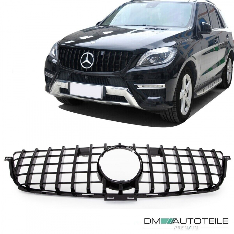 Kühlergrill Schwarz glanz passt für Mercedes ML-Klasse W166 ab 11-15 auf Sport-Panamericana GT