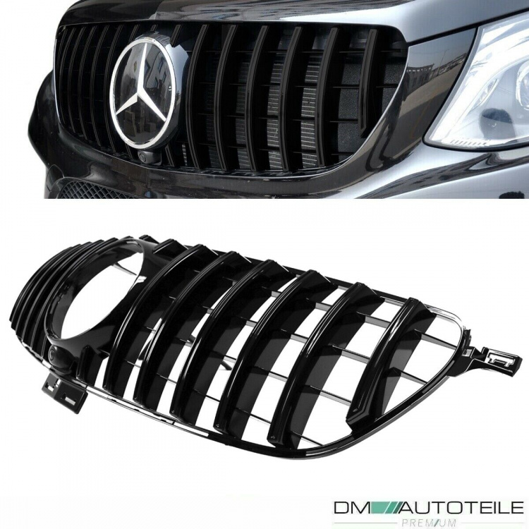 Kühlergrill Schwarz passt für Mercedes W166 GLE ab 2015-2018 auf Sport-Panamericana GT